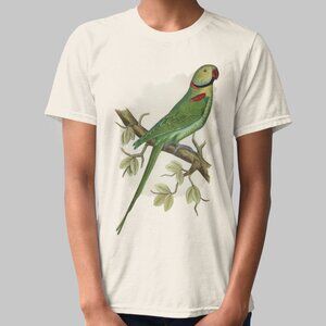 Alexandrine Parakeet VTG Parrot Print Short Sleeve Graphic Tee T-shirt S M L XL